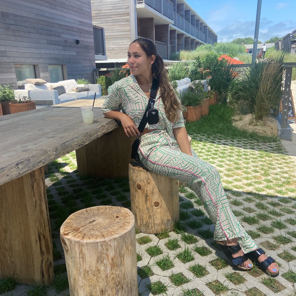 zara two piece set with fresh bright pattern